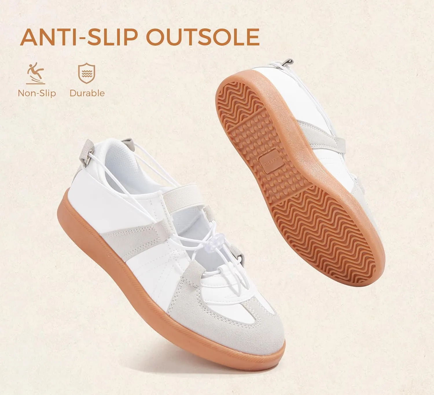 LUCKY STEP Women's Retro Fashion Sneakers Casual Comfortable Ballet Flats Lightweight Breathable Skate Shoes