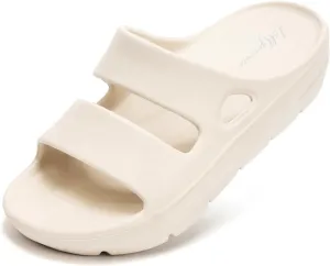 Luffymomo Pillow Slippers for Women and Men,Cloud Indoor Slides Bathroom Sandals | Non-Slip Thick Sole Quick Drying