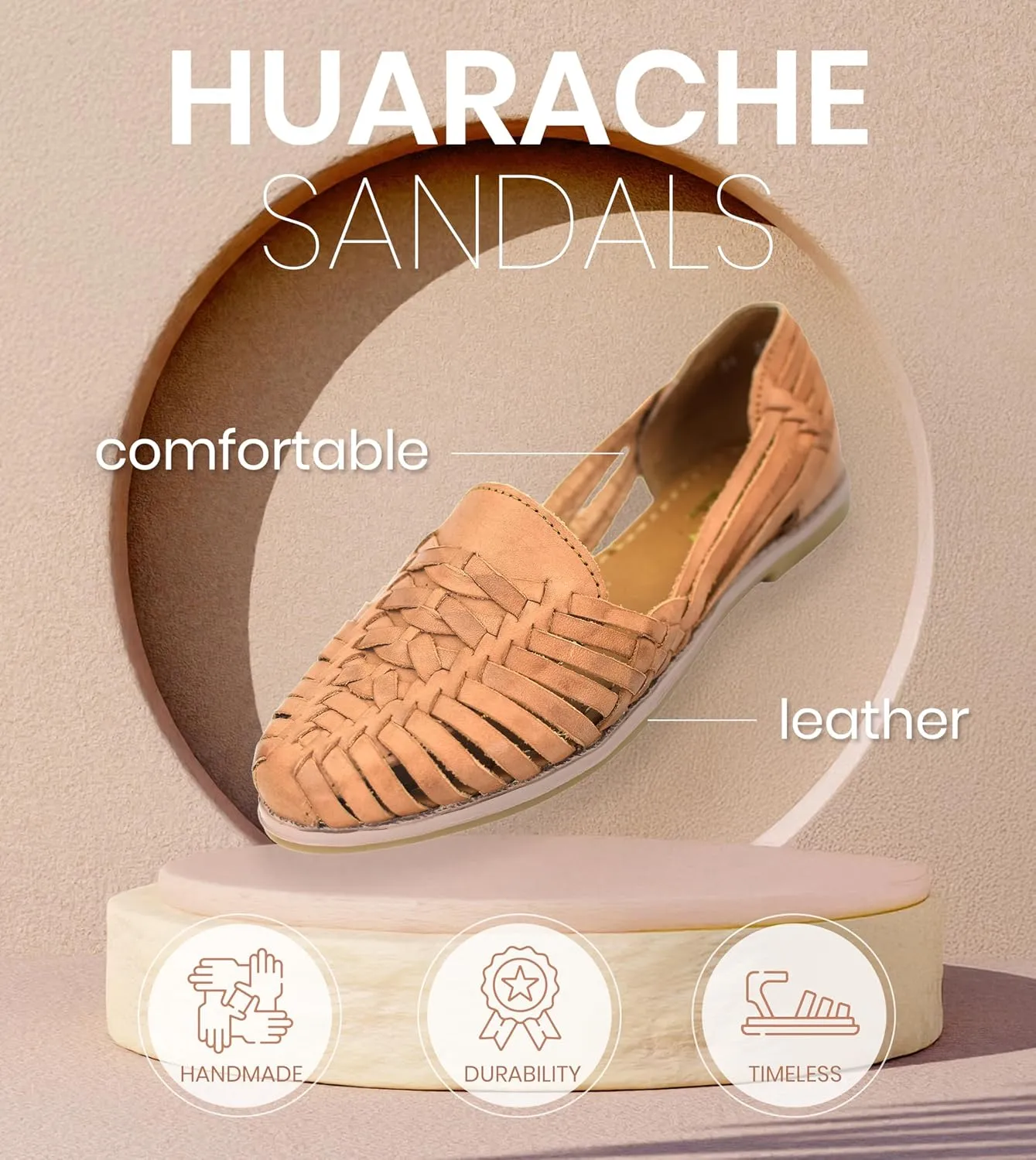 Macarena Collection Womens Shoes Leather Sandals for Women | Huarache Handmade Mexican Sandals Women | Comfortable & Stylish Womens Sandals 2206