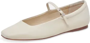 Mary Jane Ballet Flats for Women Casual Square Toe Slip On Flats Comfortable Ankle Buckle Strap Ballerina Shoes