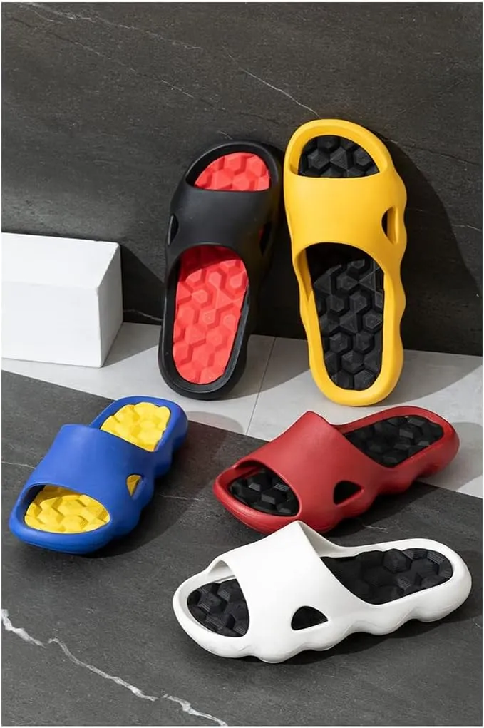 Massage Slippers Shower Slides Sandals Quick Drying Bathroom Sandals Gym Spa Slippers Soft Sole Open Toe House Slippers for Men and Women Massage Shoes Indoor/Outdoor