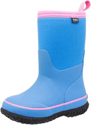 MCIKCC Kids Waterproof Rain Boots,High Snow Boots for Toddler Boys Girls,Textile Rubber Sole