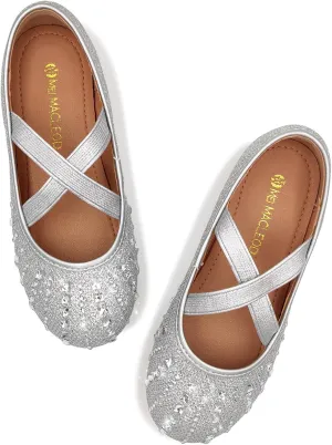Mei MACLEOD Girl's Mary Jane Shoes Ballerina Shoes, Princess Dress Shoes for Party Wedding