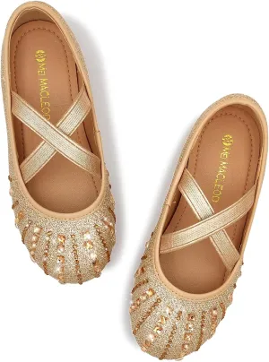 Mei MACLEOD Girl's Mary Jane Shoes Ballerina Shoes, Princess Dress Shoes for Party Wedding