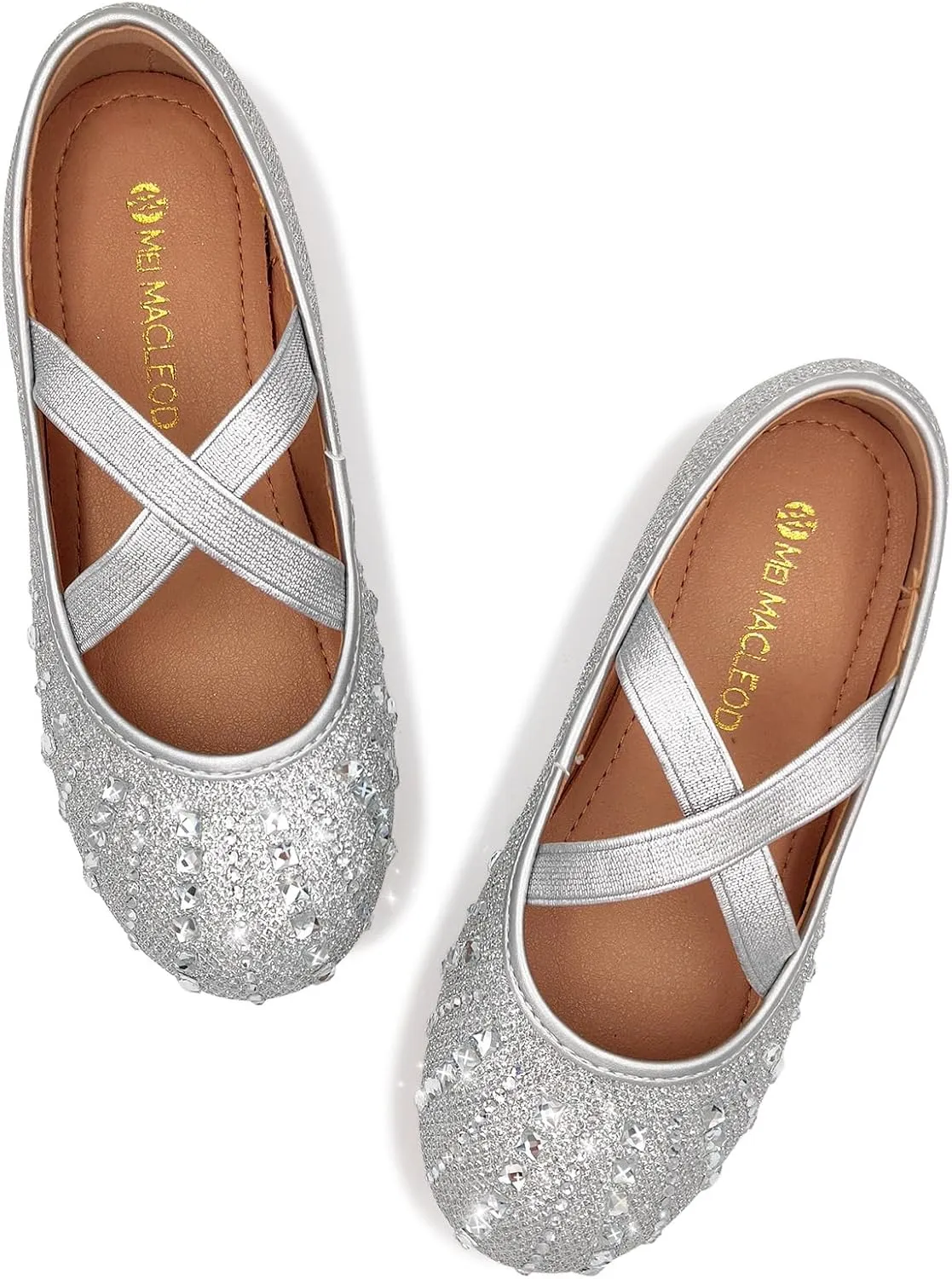Mei MACLEOD Girl's Mary Jane Shoes Ballerina Shoes, Princess Dress Shoes for Party Wedding