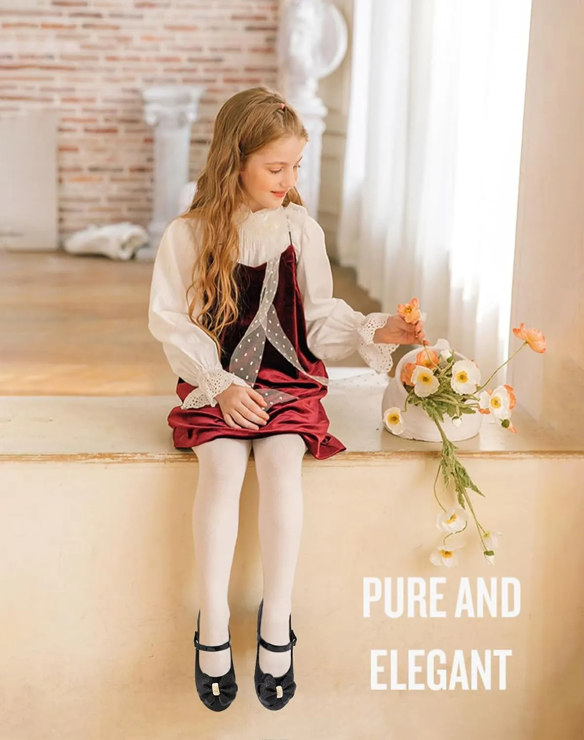 Mei MACLEOD Girl's Mary Jane Shoes Ballerina Shoes, Princess Dress Shoes for Party Wedding
