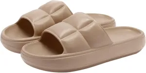 Menore Bubble Slippers for Women and Men Quick Drying, EVA Open Toe Soft Slippers, Non-Slip Soft Shower Spa Bath Pool Gym House Sandals for Indoor & Outdoor Khaki