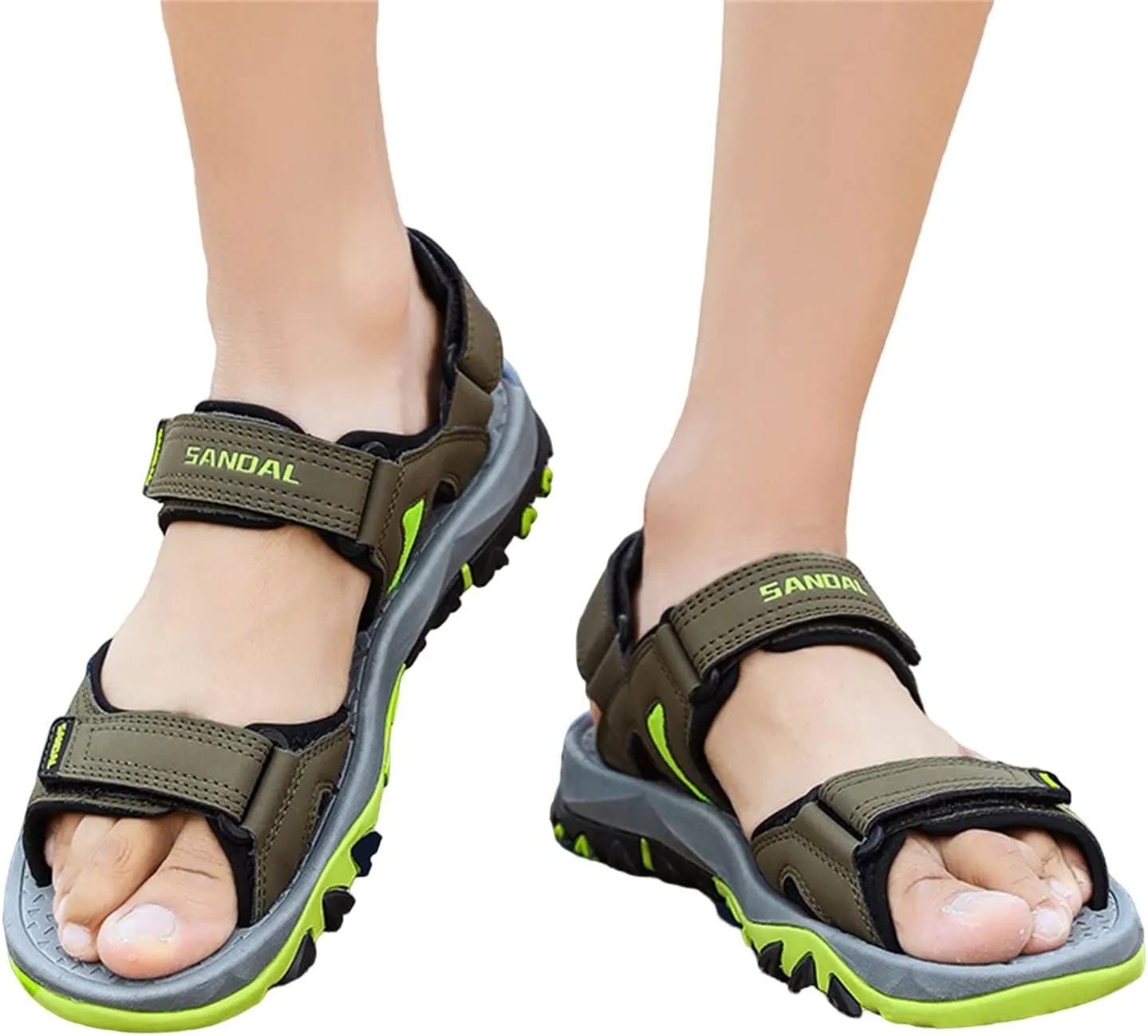Men's Athletic Arch Support Sandals with Adjustable Hook And Loop Straps Hiking Beach Sport Outdoor Summer Sandals