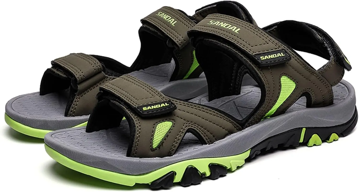 Men's Athletic Arch Support Sandals with Adjustable Hook And Loop Straps Hiking Beach Sport Outdoor Summer Sandals