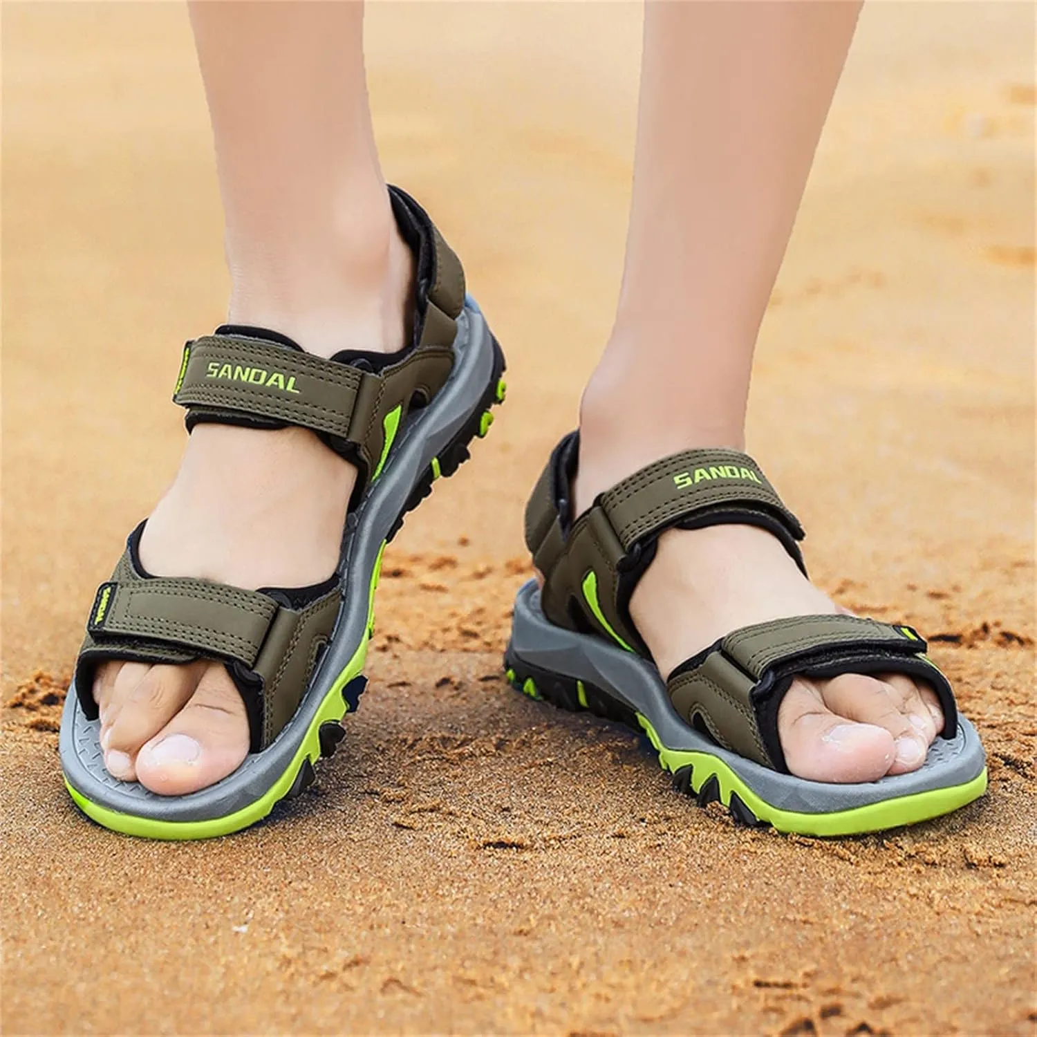 Men's Athletic Arch Support Sandals with Adjustable Hook And Loop Straps Hiking Beach Sport Outdoor Summer Sandals