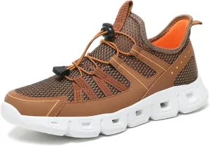 Mens Breathable Mesh Slip-On Fashion Sneakers with Elastic Band Lightweight Soft Sole Trail Running Shoes Walking Sports Shoes