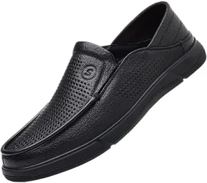Men's Business Casual Loafers Patent Leather Formal Mesh Oxford Slip On Dress Shoes Prom Wedding Comfortable Office Shoes