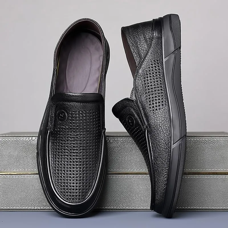 Men's Business Casual Loafers Patent Leather Formal Mesh Oxford Slip On Dress Shoes Prom Wedding Comfortable Office Shoes