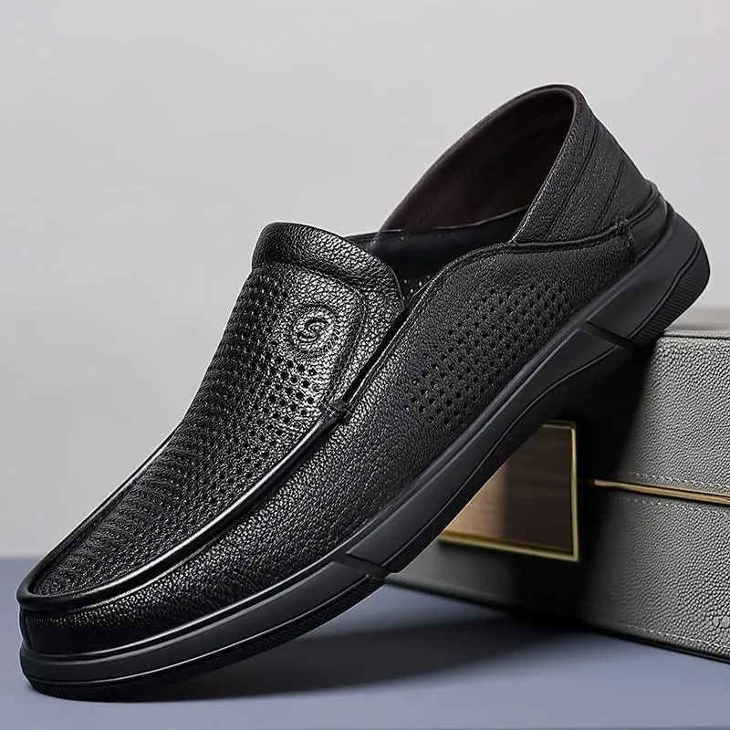 Men's Business Casual Loafers Patent Leather Formal Mesh Oxford Slip On Dress Shoes Prom Wedding Comfortable Office Shoes