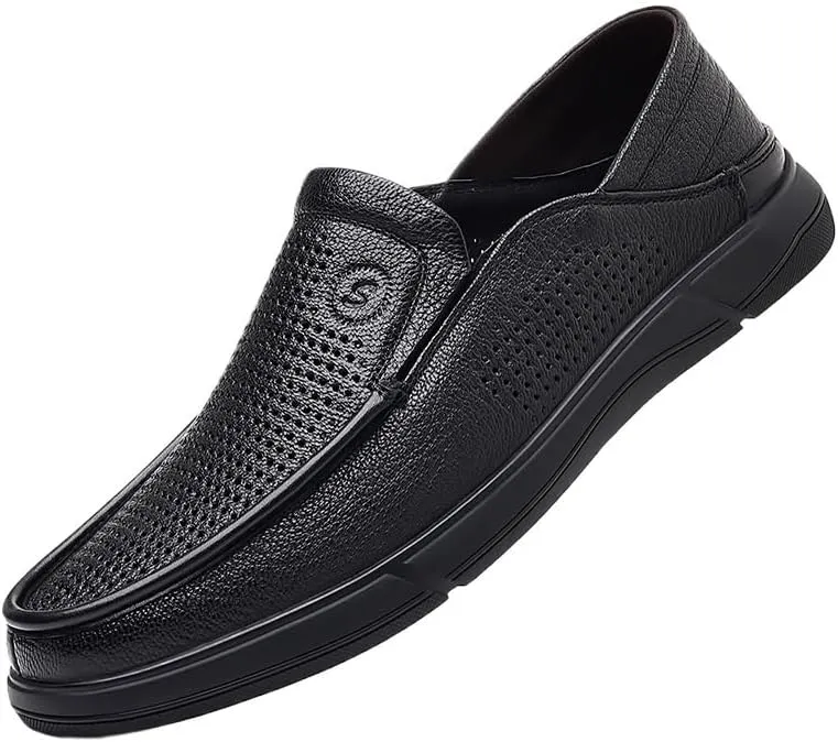 Men's Business Casual Loafers Patent Leather Formal Mesh Oxford Slip On Dress Shoes Prom Wedding Comfortable Office Shoes