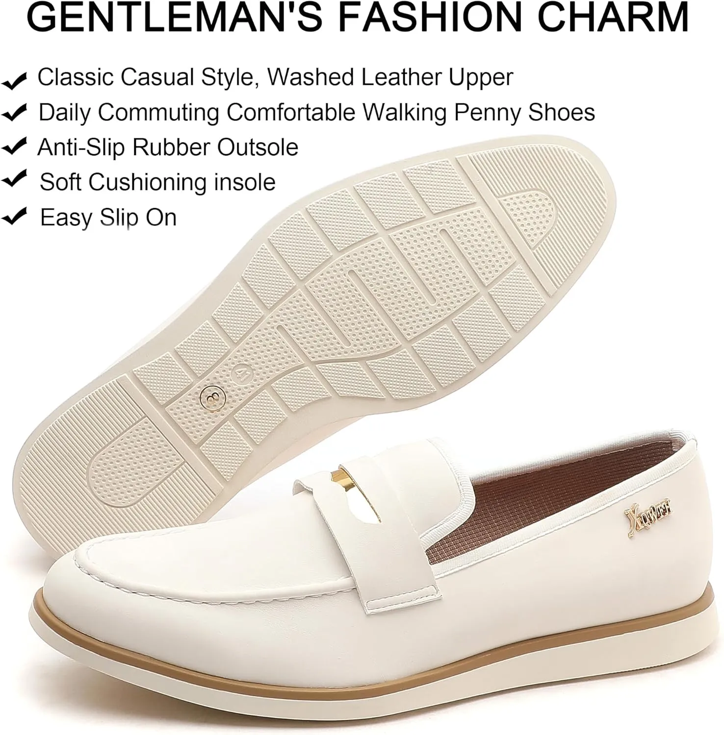 Men's Casual Loafers & Slip On Shoes Daily Commuting Comfortable Canvas Shoes Lightweight Non-Slip Walking Penny Shoes for Men