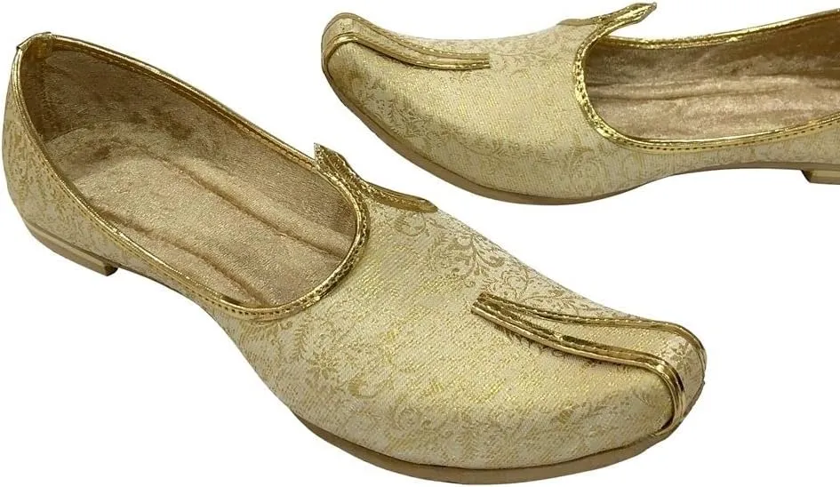 Men's Cream Wedding Shoes Sherwani Punjabi Jutti Traditional Ethnic Flats Mojari Khussa Juti