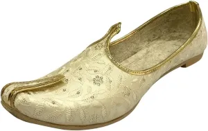 Men's Cream Wedding Shoes Sherwani Punjabi Jutti Traditional Ethnic Flats Mojari Khussa Juti