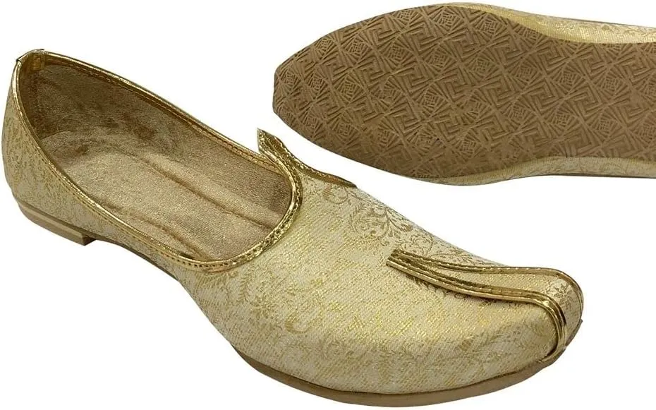 Men's Cream Wedding Shoes Sherwani Punjabi Jutti Traditional Ethnic Flats Mojari Khussa Juti