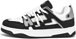 Men's Fashion Street Style Thick Soled Skateboard Shoes, Comfortable Non-Slip Durable Lace-up Sneakers, Suitable for Men's Outdoor Activities for All Seasons Shoes Size 6.5-10