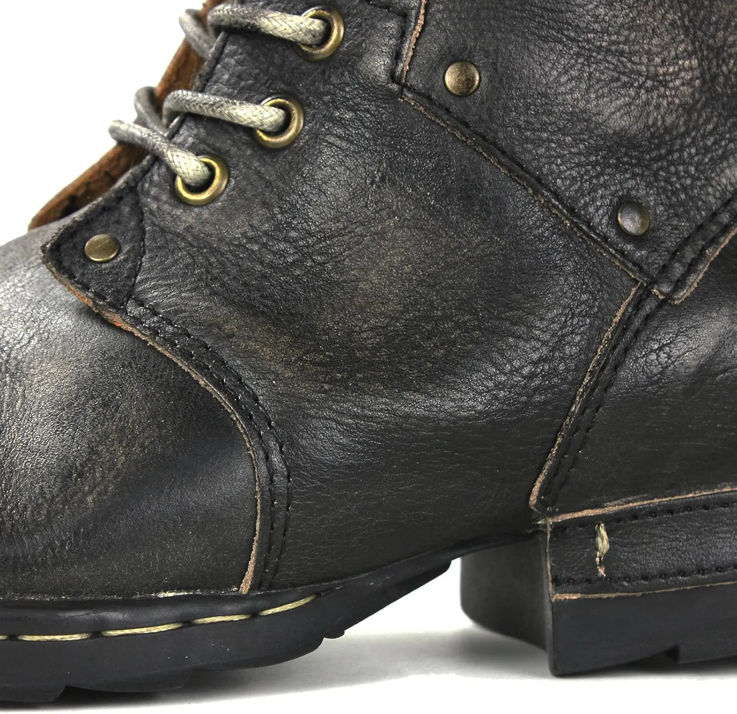 Men's Grippy Black Iron Piece Toe-tipped Design Chukka Boots Lace-up Motorcycle Casual Leather Dress Ankle Boot for Men Fashion 6015-3-A-R