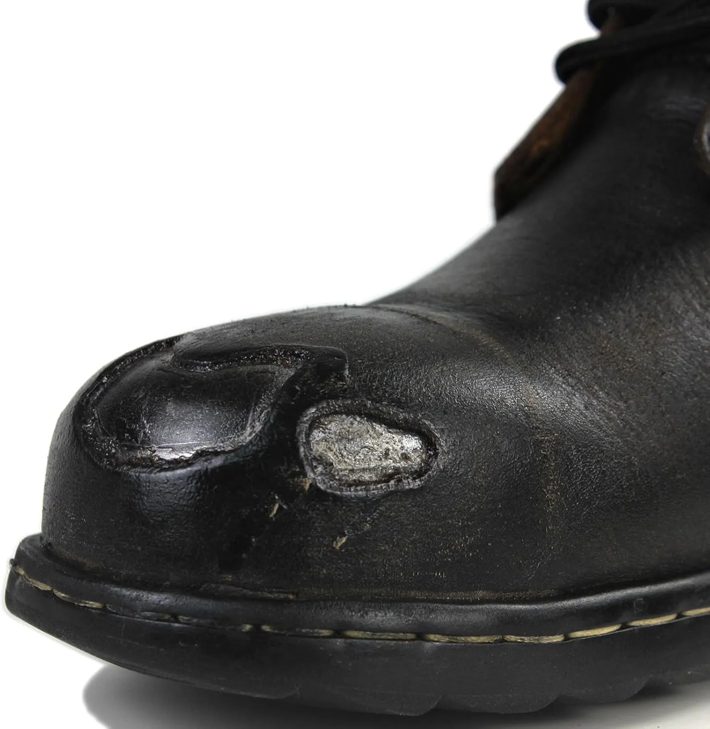 Men's Grippy Black Iron Piece Toe-tipped Design Chukka Boots Lace-up Motorcycle Casual Leather Dress Ankle Boot for Men Fashion 6015-3-A-R