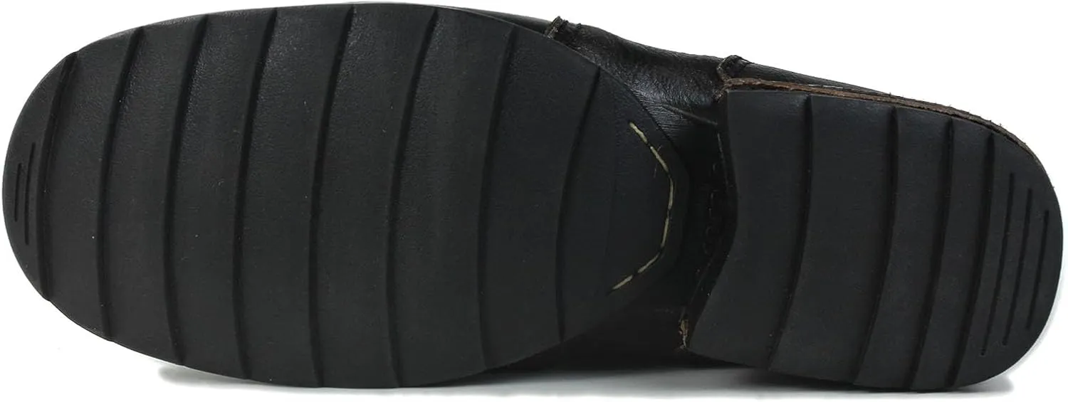 Men's Grippy Black Iron Piece Toe-tipped Design Chukka Boots Lace-up Motorcycle Casual Leather Dress Ankle Boot for Men Fashion 6015-3-A-R