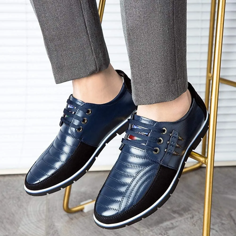 Men's Leather Shoes Loafers Casual Oxford Lace Up Business Classic Comfortable Driving Office Walking Moccasin British Fashion