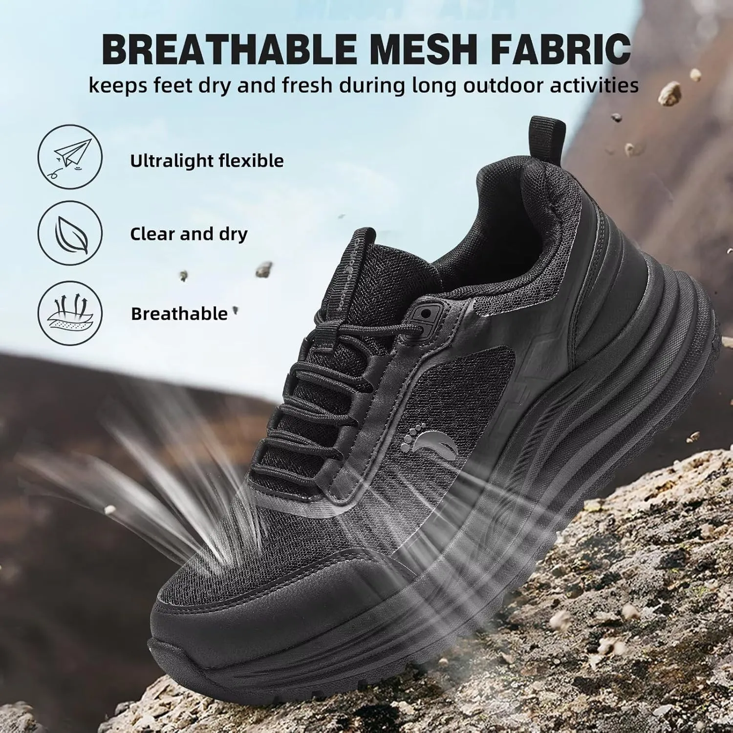 Men's Orthopedic Trail Running Shoes: Comfortable Arch Support Plantar Fasciitis Cross Training Athletic Sneakers, Orthotic Flat Feet Hiking Workout Tennis Walking Sports Shoes for Foot Heel Pain