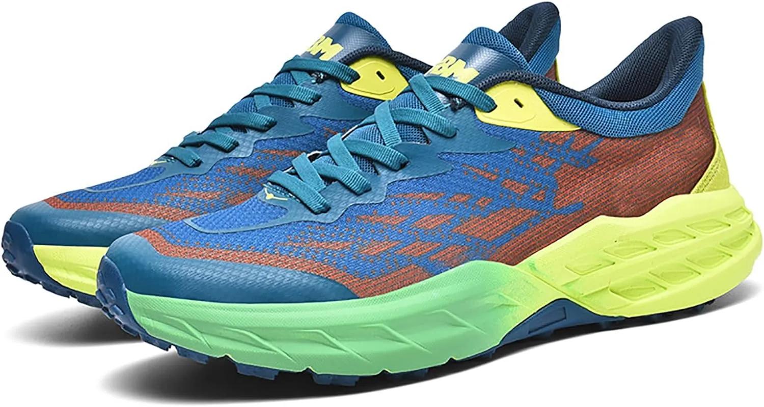 Men's Road Running Walking Shoes Platform Cushioned Comfort Racing Sneakers Durable Non-Slip Breathable Athletic Tennis Gym Workout Trainers