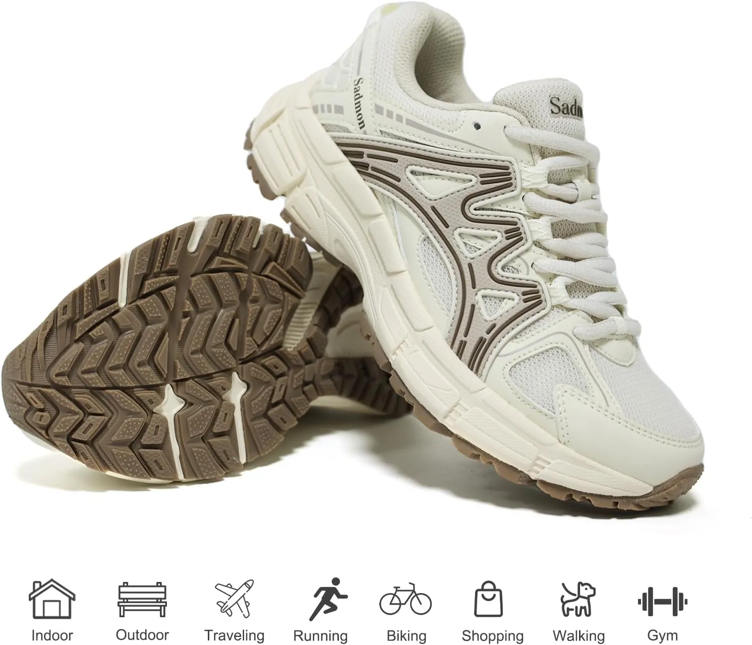 Men's Slip Resistant Trail Running Shoes - Supportive Athletic Shoes for Outdoor Fitness Walking, Road Running and Gym Training