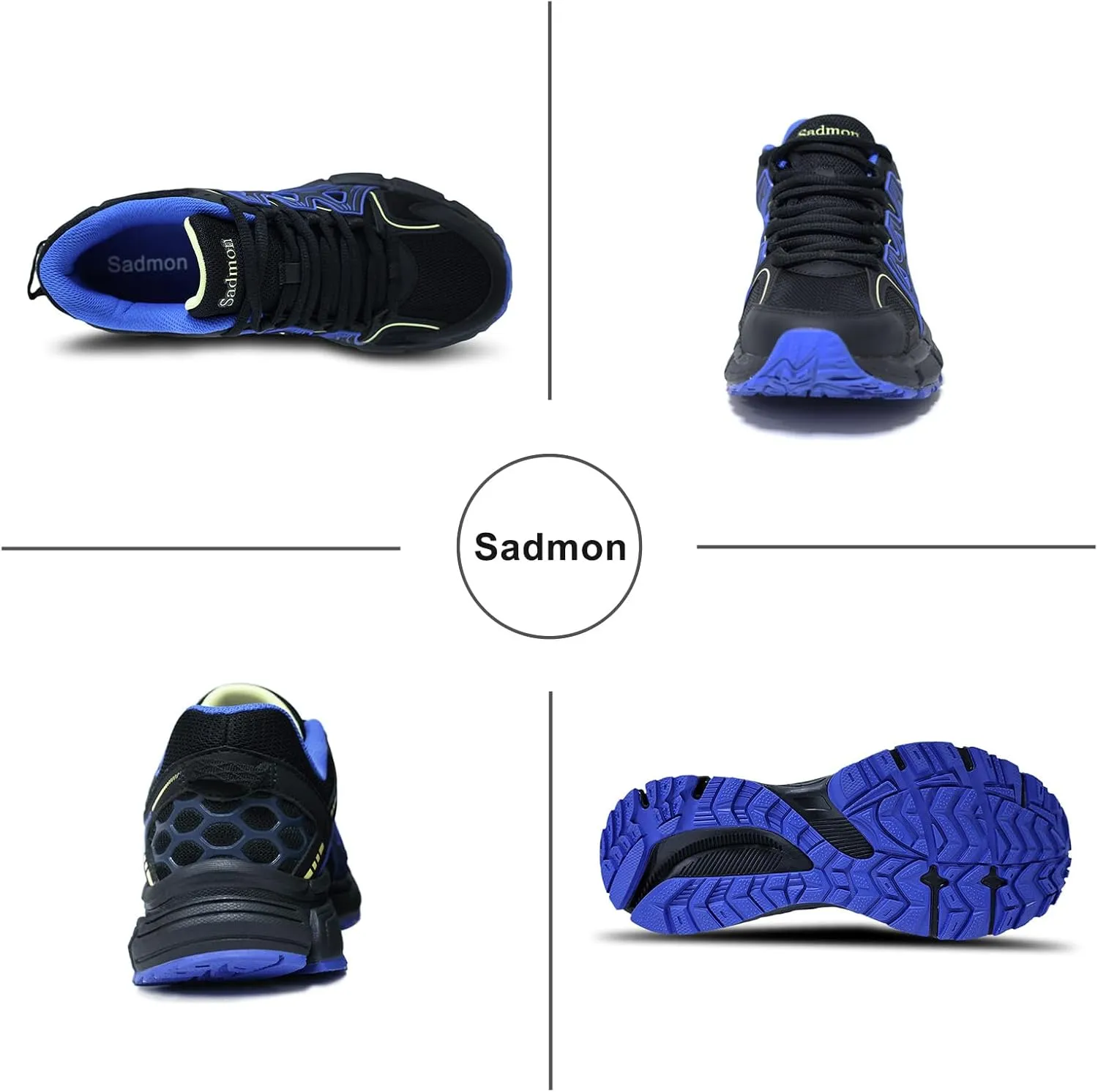 Men's Slip Resistant Trail Running Shoes - Supportive Athletic Shoes for Outdoor Fitness Walking, Road Running and Gym Training