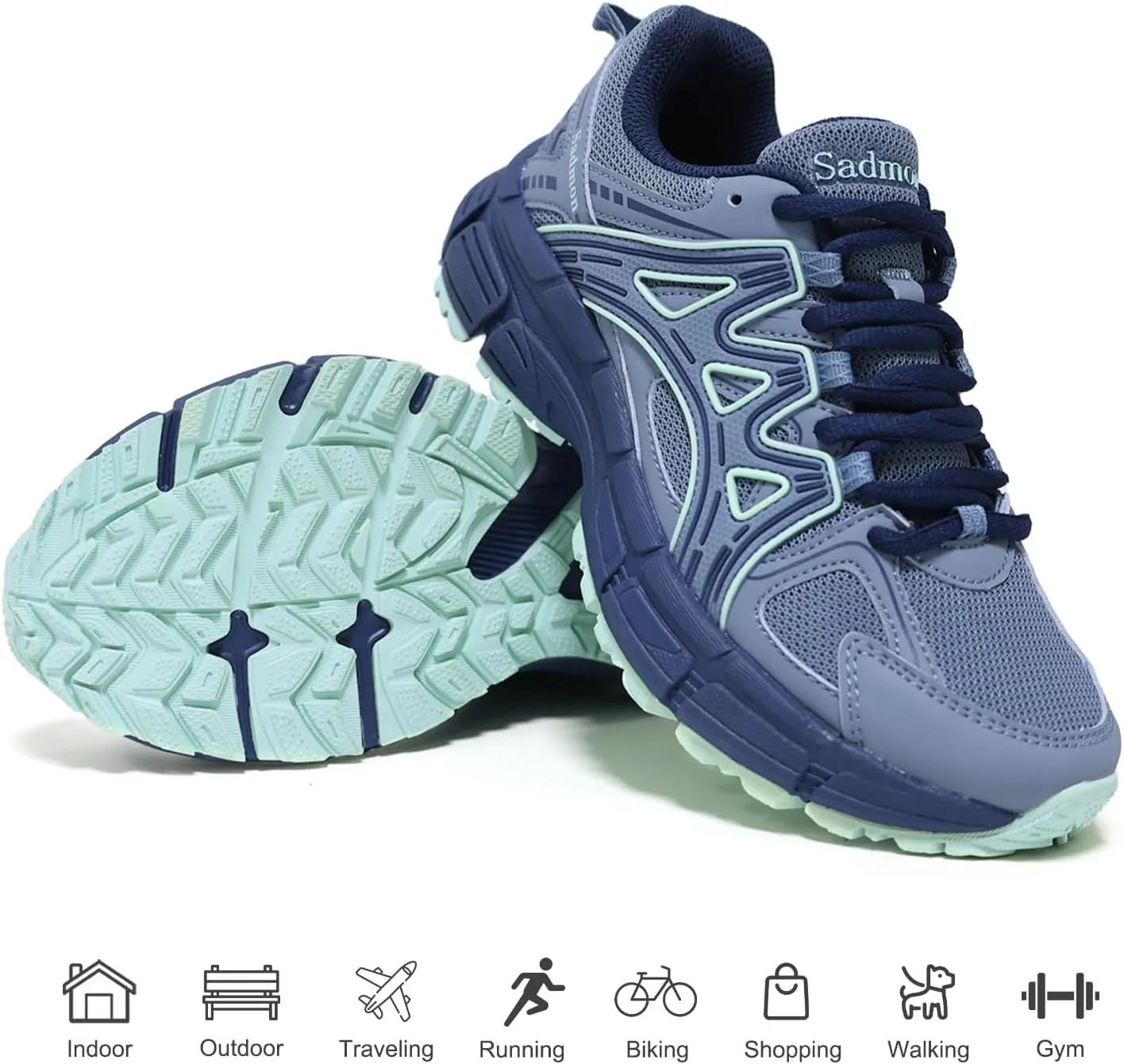 Men's Slip Resistant Trail Running Shoes - Supportive Athletic Shoes for Outdoor Fitness Walking, Road Running and Gym Training