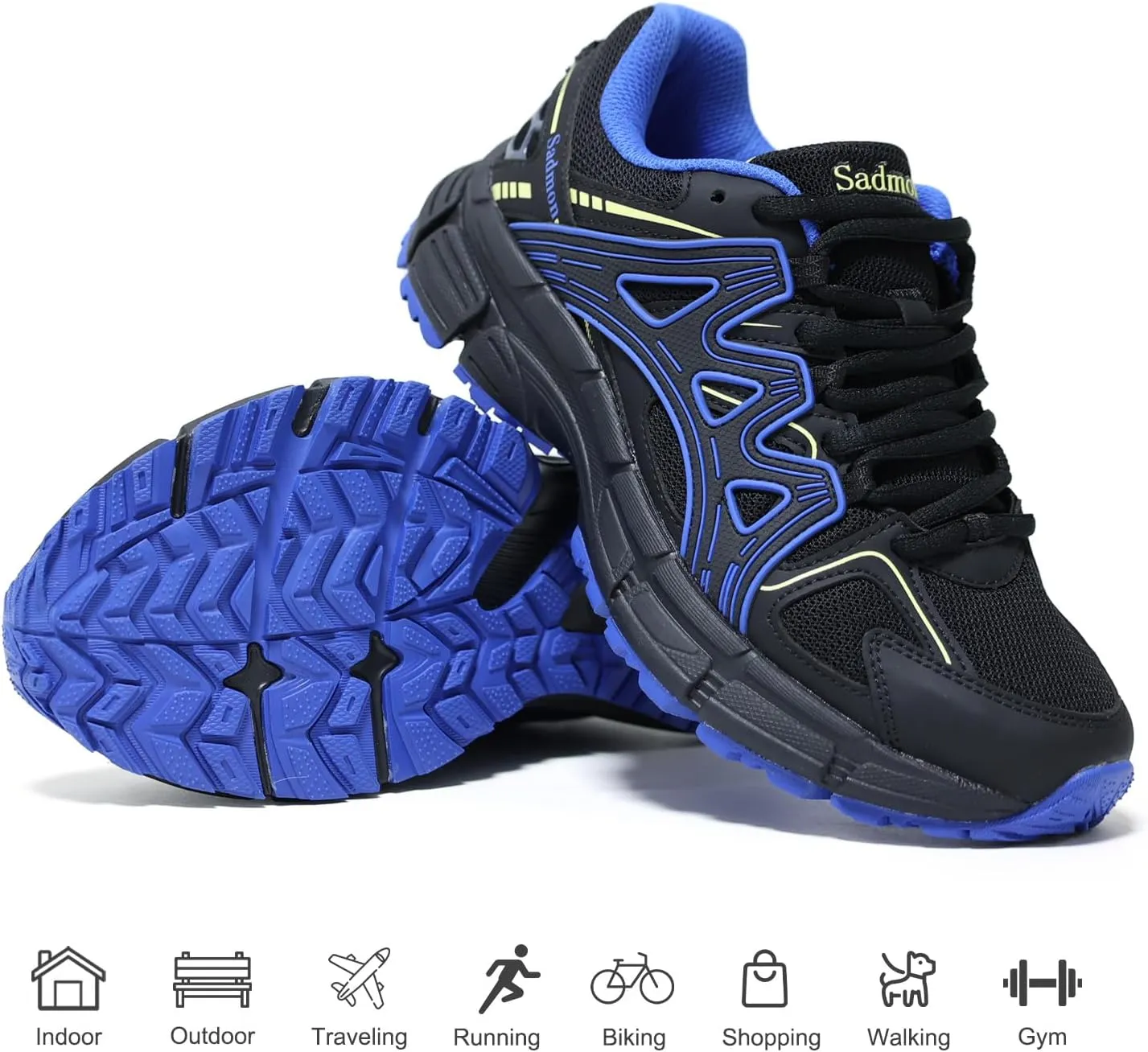 Men's Slip Resistant Trail Running Shoes - Supportive Athletic Shoes for Outdoor Fitness Walking, Road Running and Gym Training