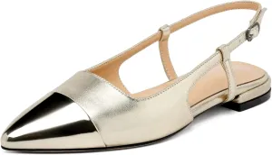 Mettesally Women's Pointed Toe Ballet Flat Shoes Cap Toe Classic Ballet Flats Walking Shoes Casual Formal Slip-On Flat Dress Shoes