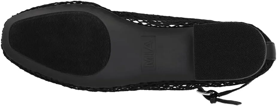 MIA Womens Roz Ankle Strap Ballet Flats Casual - Black