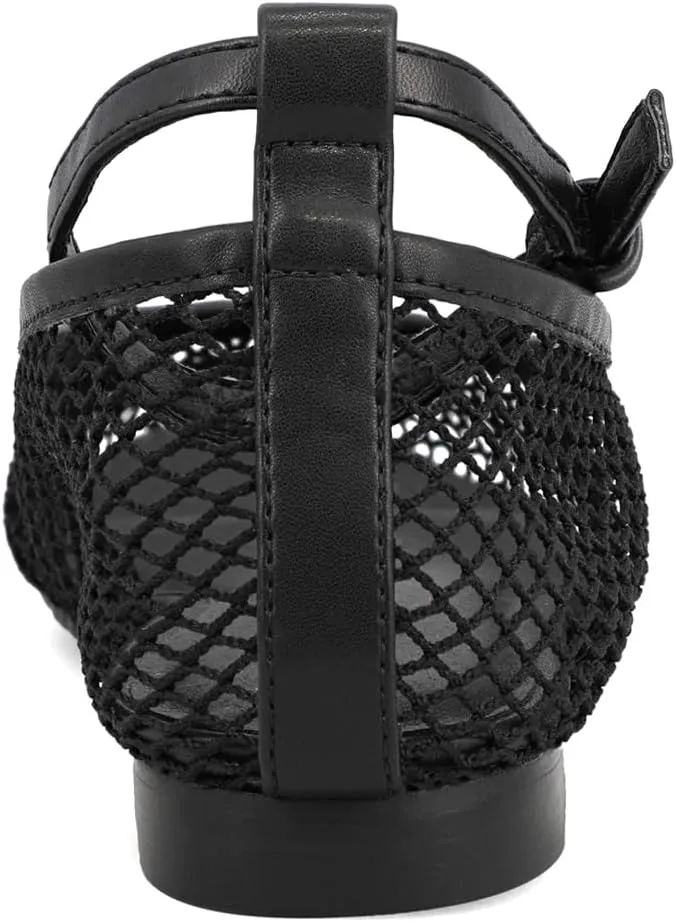 MIA Womens Roz Ankle Strap Ballet Flats Casual - Black