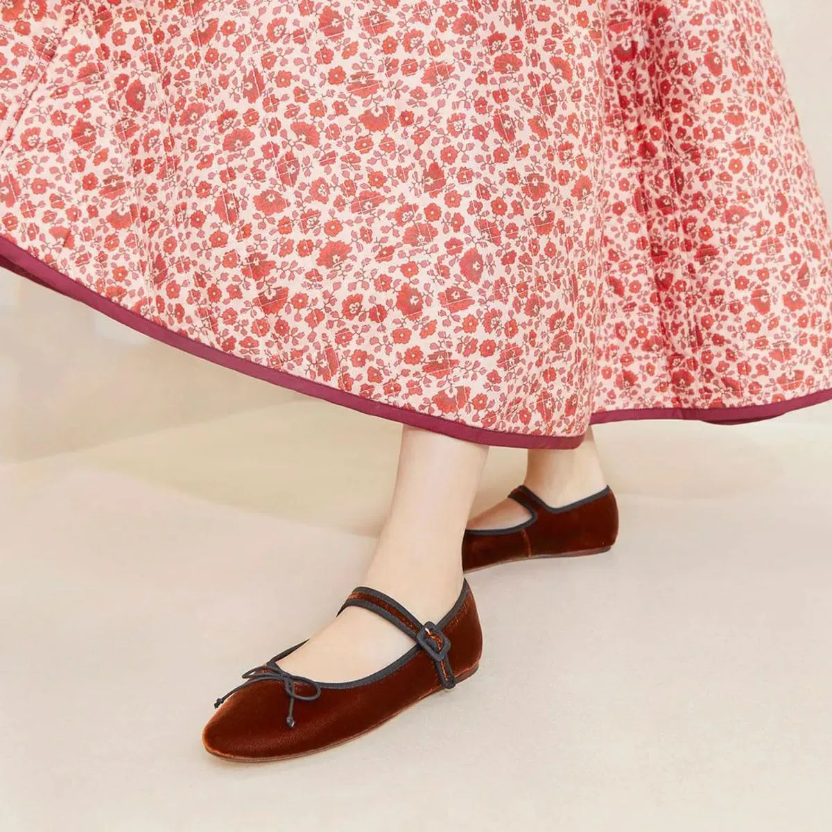 miss left Women Bowknot Ankle Strap Mary Jane Classic Closed Round Toe Ballet Flats Slip On Cozy Casual Dance Shoes Size 4-16 US