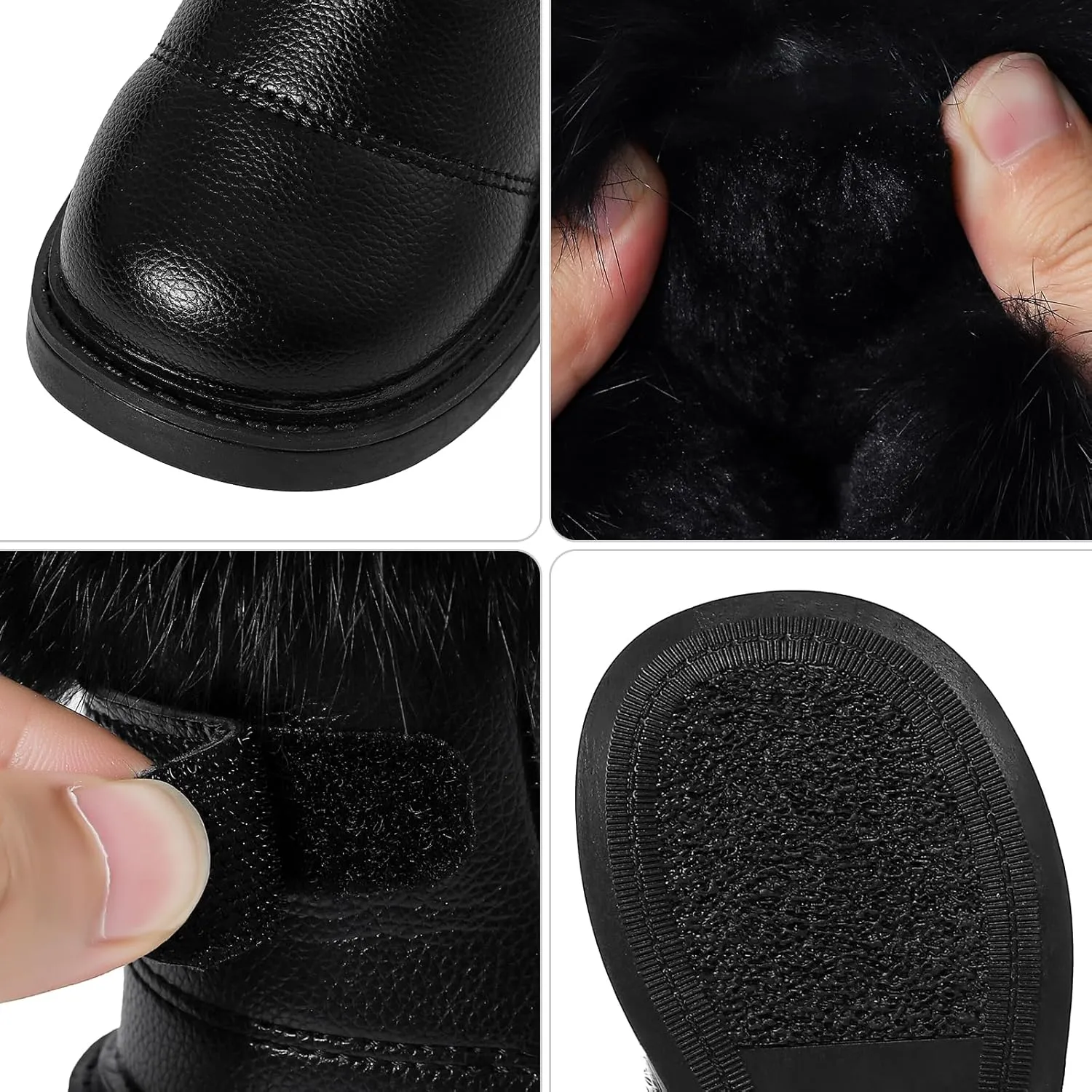 MK MATT KEELY Girl's Snow Boots Warm Fur Lining Non-Slip Ankle Boots Winter PU Leather Waterproof Boots for Toddlers/Little Kid