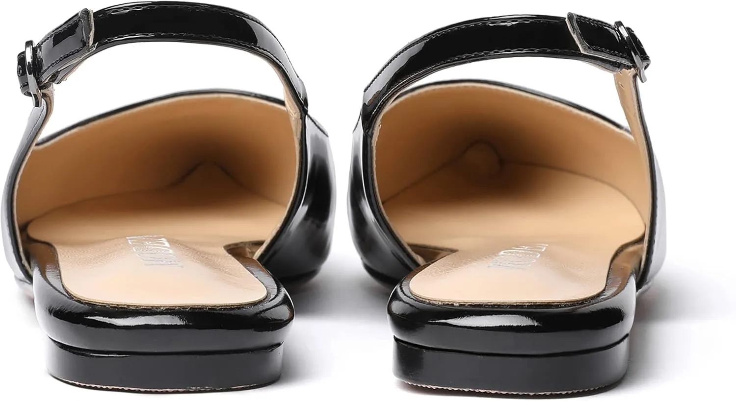 MODENCOCO Women's Pointed Toe Patent Slingback Dating Casual Flats Sandals