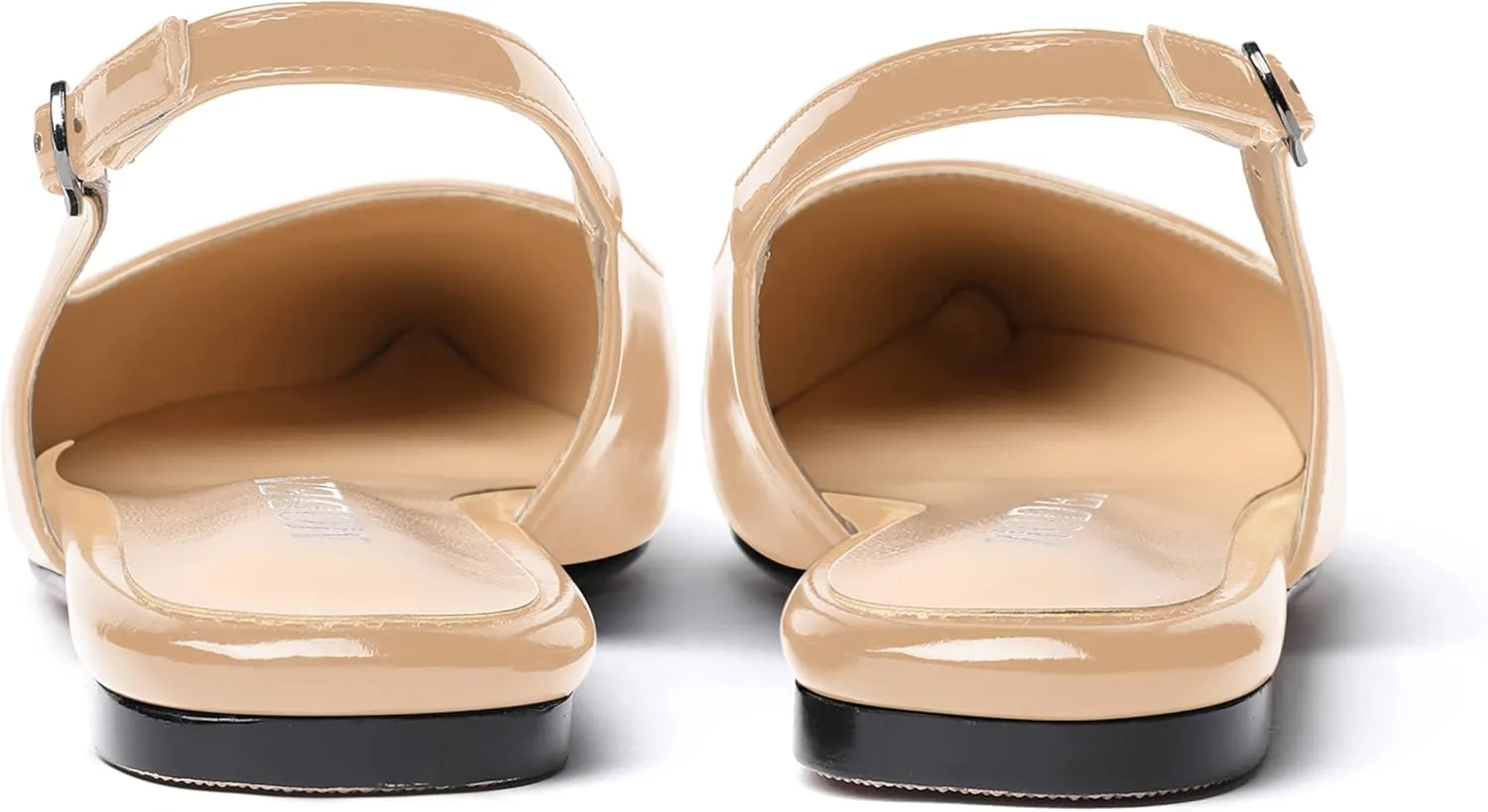 MODENCOCO Women's Pointed Toe Patent Slingback Dating Casual Flats Sandals