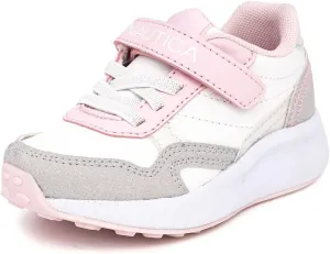 Nautica Kids Girls Athletic Sneakers - Comfortable Running Shoes with Adjustable Hook-and-Loop Strap, Toddler/Little Kid Sizes