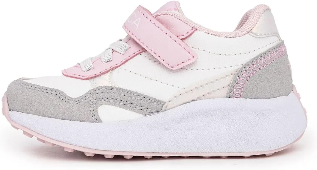 Nautica Kids Girls Athletic Sneakers - Comfortable Running Shoes with Adjustable Hook-and-Loop Strap, Toddler/Little Kid Sizes