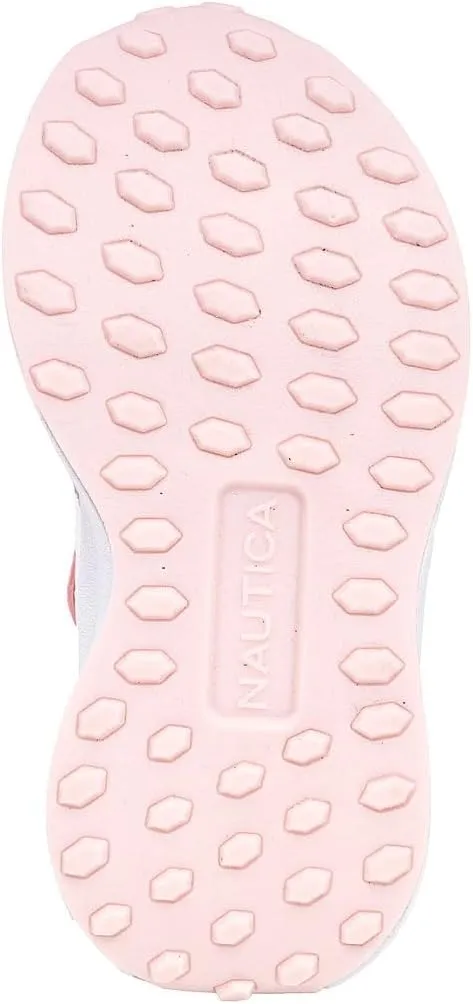 Nautica Kids Girls Athletic Sneakers - Comfortable Running Shoes with Adjustable Hook-and-Loop Strap, Toddler/Little Kid Sizes
