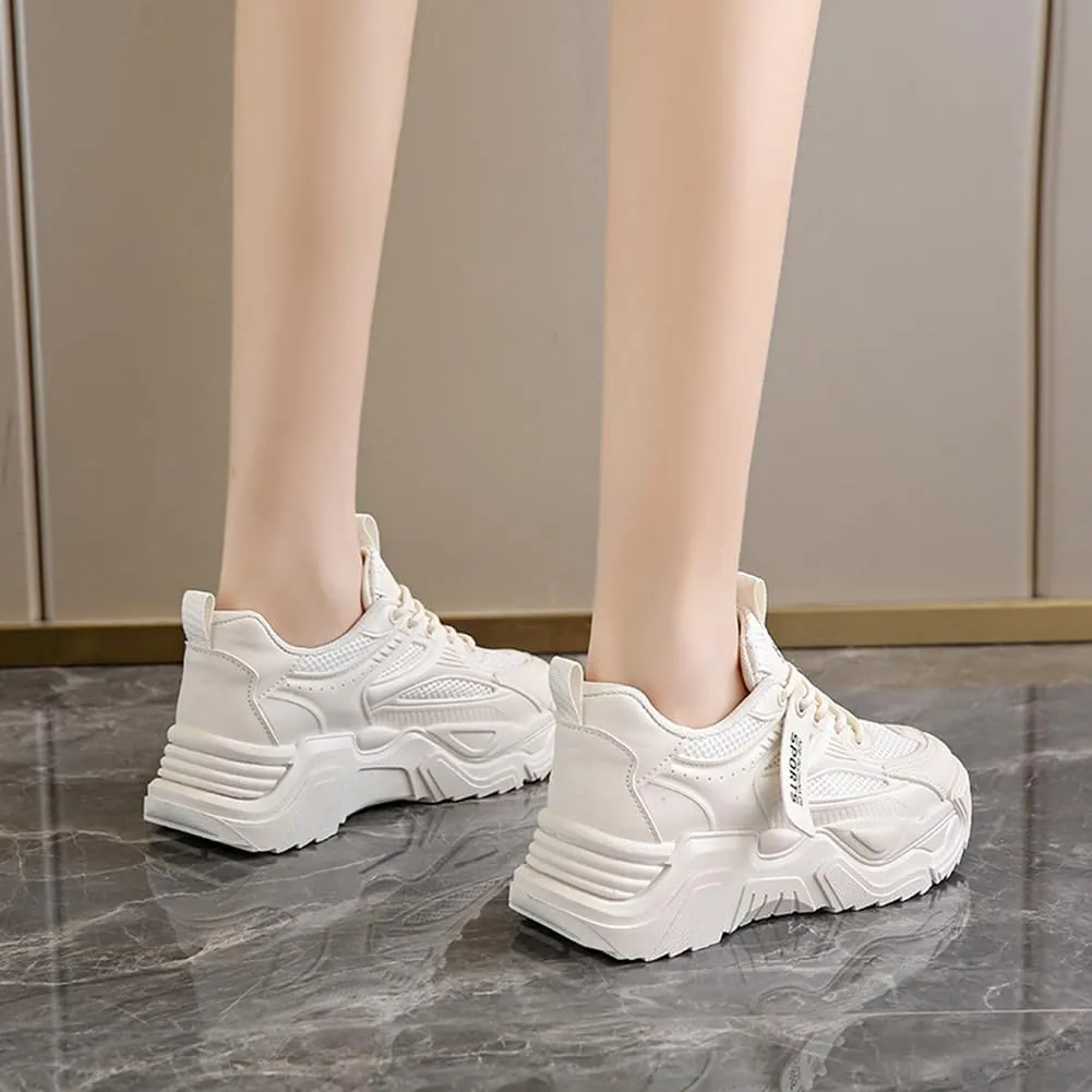 NCNDB Women's Mesh Breathable Walking Sneakers Platform Casual Sports Shoes