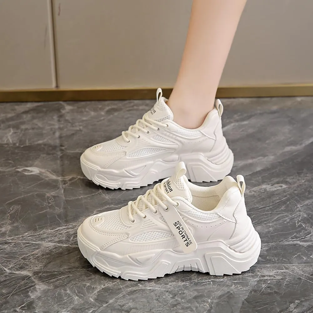 NCNDB Women's Mesh Breathable Walking Sneakers Platform Casual Sports Shoes