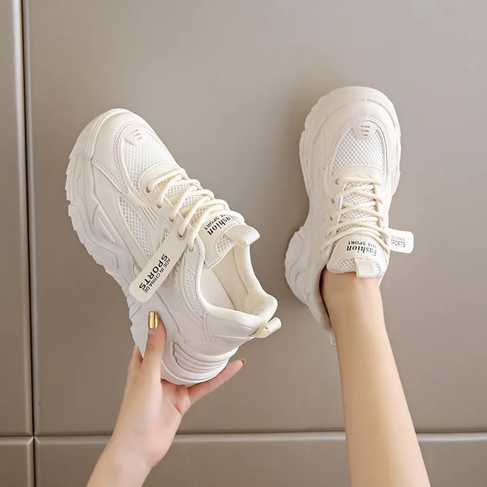 NCNDB Women's Mesh Breathable Walking Sneakers Platform Casual Sports Shoes