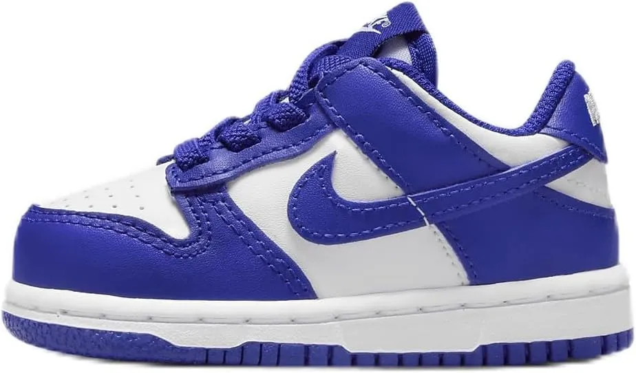 Nike Dunk Low Baby/Toddler Shoes (FB9107-106, White/University Red/Concord) Size 6