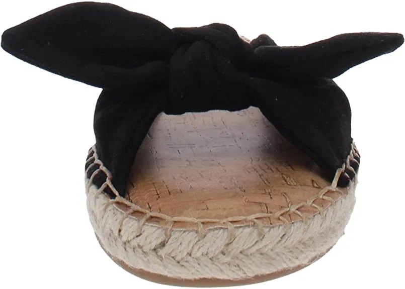 NINE WEST Womens Brock 2 Faux Suede Slide Espadrilles Black 6 Medium (B,M)