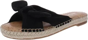 NINE WEST Womens Brock 2 Faux Suede Slide Espadrilles Black 6 Medium (B,M)